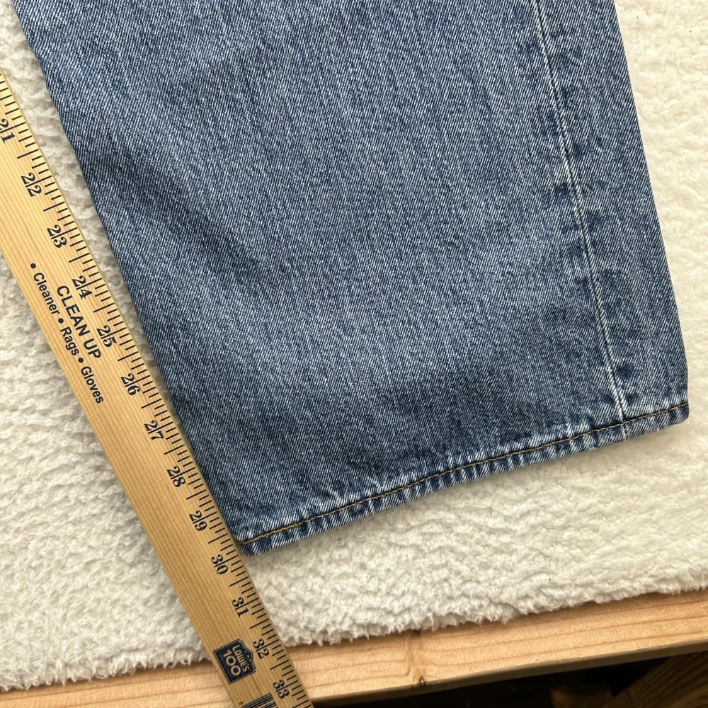 Levis 501 Jeans Mens 44x30 Blue Denim Straight Leg Button Fly Classic